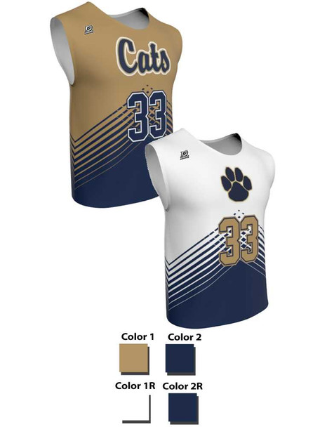 Mens/Youth "Fighter" Custom Sublimated Reversible Wide Shoulder Sleeveless Lacrosse Game Jersey Wide Shoulder All Sports Uniforms