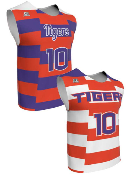 Mens/Youth "First Strike" Custom Sublimated Reversible Wide Shoulder Sleeveless Lacrosse Game Jersey Wide Shoulder All Sports Uniforms