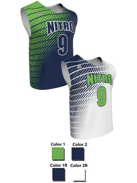 Mens/Youth "Frontline" Custom Sublimated Reversible Wide Shoulder Sleeveless Lacrosse Game Jersey Wide Shoulder All Sports Uniforms