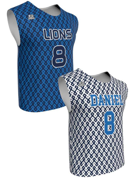 Mens/Youth "Night Hunt" Custom Sublimated Reversible Wide Shoulder Sleeveless Lacrosse Game Jersey Wide Shoulder All Sports Uniforms
