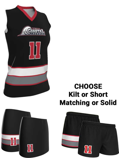Dawg - Ladies/Girls "Top Dawg" Custom Sublimated Sleeveless Lacrosse Uniform Sleeveless All Sports Uniforms