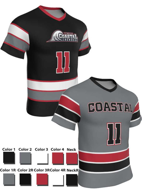 Dawg - Mens/Youth "Top Dawg" Custom Sublimated Short Sleeve Reversible Lacrosse Uniform Reversible Short Sleeve All Sports Uniforms