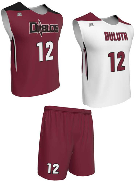 Dawg - Mens/Youth "Bite Back" Custom Sublimated Wide Shoulder Reversible Lacrosse Uniform Reversible Wide Shoulder All Sports Uniforms