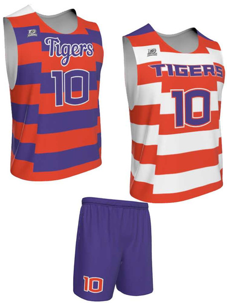 Dawg - Mens/Youth "First Strike" Custom Sublimated Reversible Standard Shoulder Sleeveless Lacrosse Practice Uniform Set Reversible Standard Shoulder All Sports Uniforms