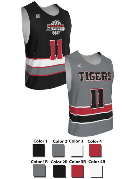 Dawg - Mens/Youth "Top Dawg" Custom Sublimated Reversible Standard Shoulder Sleeveless Lacrosse Practice Uniform Set