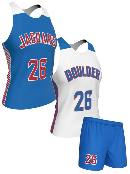 Dawg - Ladies/Girls "Battle Tested" Custom Sublimated Reversible Lacrosse Uniform Set Ladies Practice Uniforms All Sports Uniforms