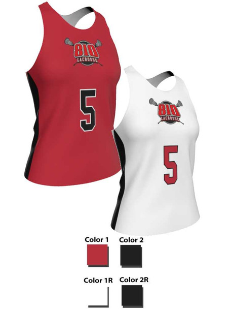 Dawg - Ladies/Girls "Blackout" Custom Sublimated Reversible Lacrosse Uniform Set Ladies Practice Uniforms All Sports Uniforms