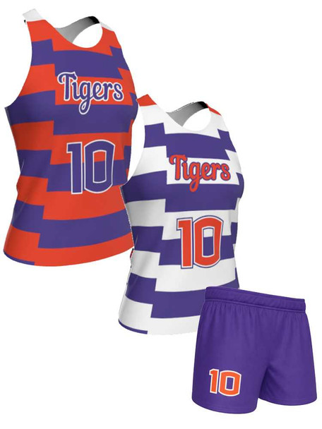 Dawg - Ladies/Girls "First Strike" Custom Sublimated Reversible Lacrosse Uniform Set Ladies Practice Uniforms All Sports Uniforms