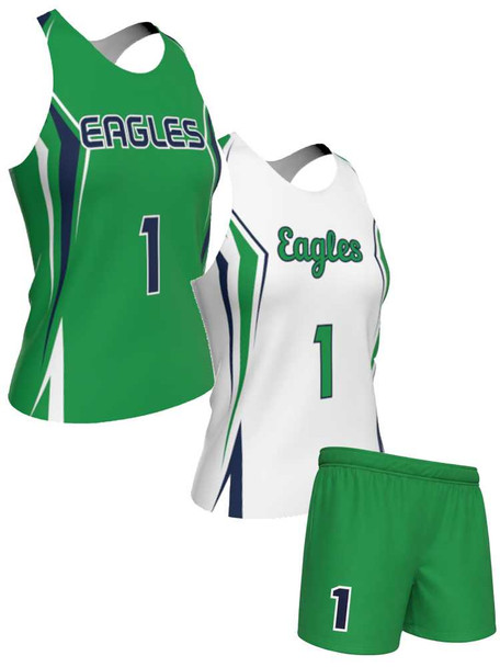 Dawg - Ladies/Girls "Full Speed" Custom Sublimated Reversible Lacrosse Uniform Set Ladies Practice Uniforms All Sports Uniforms