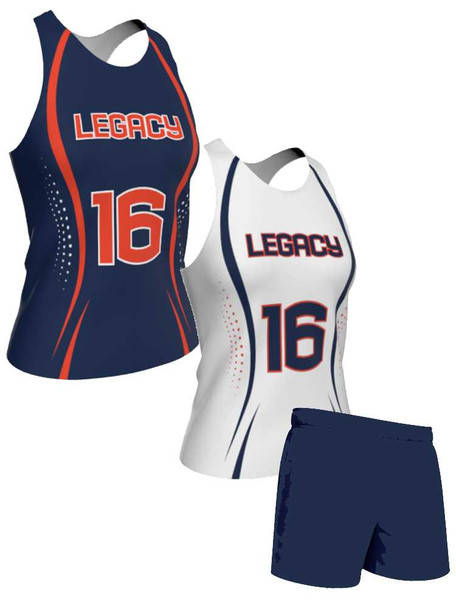 Dawg - Ladies/Girls "No Mercy" Custom Sublimated Reversible Lacrosse Uniform Set Ladies Practice Uniforms All Sports Uniforms