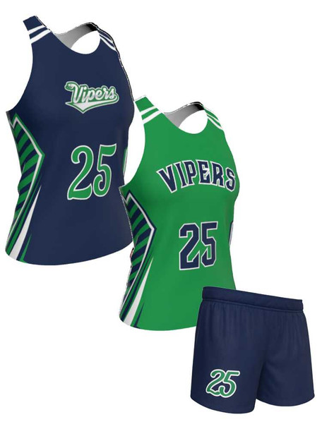 Dawg - Ladies/Girls "Pack Leader" Custom Sublimated Reversible Lacrosse Uniform Set Ladies Practice Uniforms All Sports Uniforms