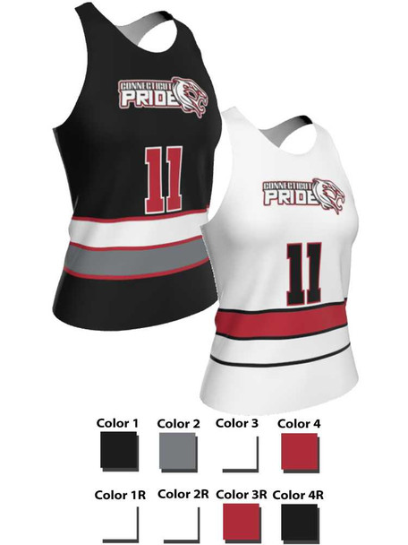Dawg - Ladies/Girls "Top Dawg" Custom Sublimated Reversible Lacrosse Uniform Set Ladies Practice Uniforms All Sports Uniforms