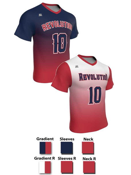 Dawg - Mens/Youth "Pure Bred Gradient" Custom Sublimated Reversible Short Sleeve Lacrosse Game Jersey Reversible Short Sleeve All Sports Uniforms