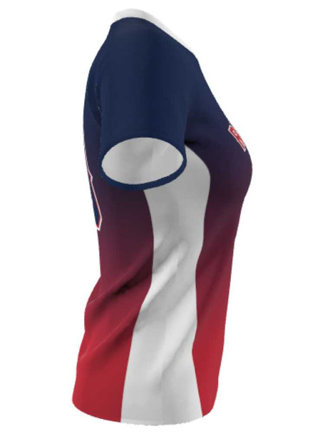 Dawg - Ladies/Girls "Sideline Gradient" Custom Sublimated Short Sleeve Lacrosse Game Jersey Short Sleeve All Sports Uniforms