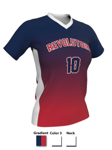 Dawg - Ladies/Girls "Sideline Gradient" Custom Sublimated Short Sleeve Lacrosse Uniform Short Sleeve All Sports Uniforms