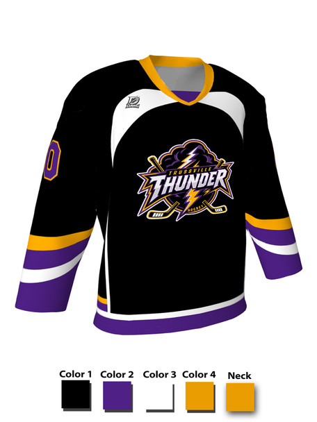 Dawg - Adult/Youth "Hat Trick" Custom Sublimated V-Neck Yoked Hockey Jersey