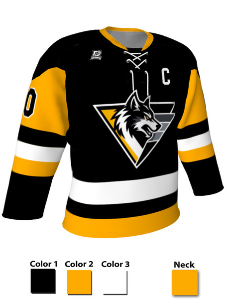 Dawg - Adult/Youth "Pittsburgh Dawg" Custom Sublimated Laced Yoked Hockey Jersey