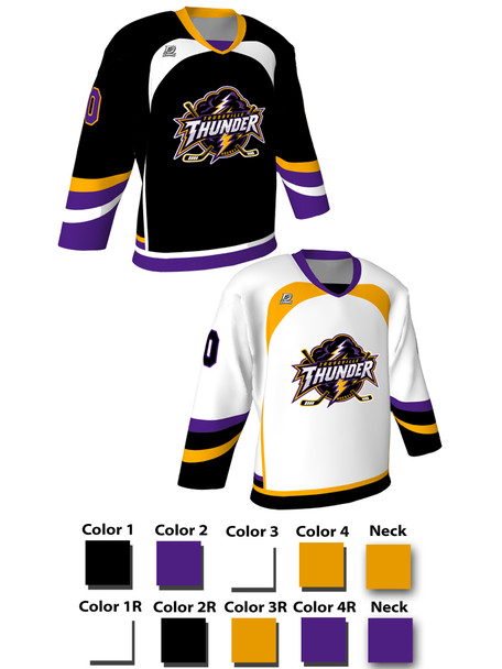 Dawg - Adult/Youth "Hat Trick" Custom Sublimated Reversible V-Neck Yoked Hockey Jersey