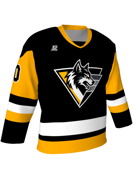 Dawg - Adult/Youth "Pittsburgh Dawg" Custom Sublimated Reversible V-Neck Yoked Hockey Jersey