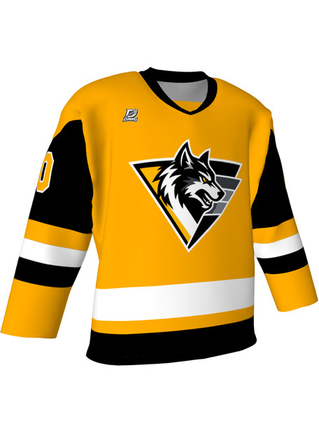 Dawg - Adult/Youth "Pittsburgh Dawg" Custom Sublimated Reversible V-Neck Yoked Hockey Jersey
