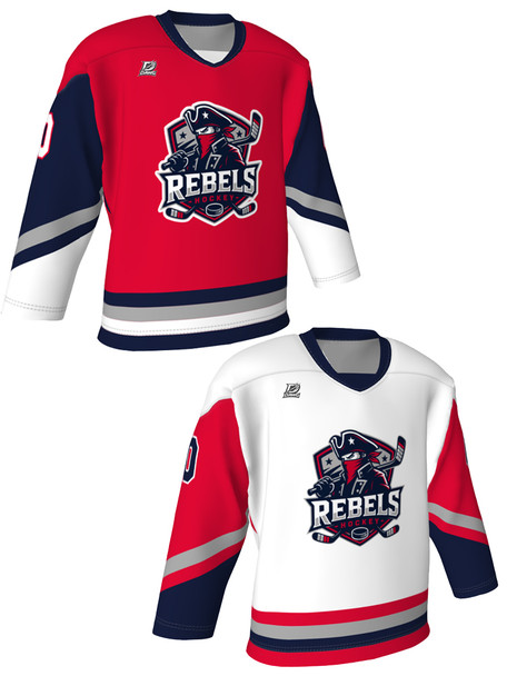 Dawg - Adult/Youth "Slash" Custom Sublimated Reversible V-Neck Yoked Hockey Jersey