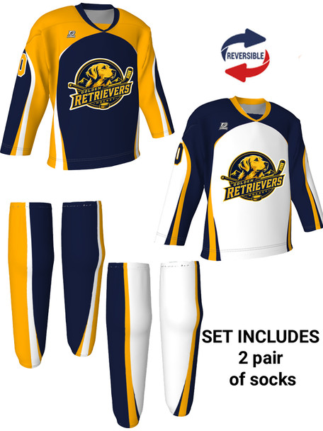 Dawg - Adult/Youth "Rabid Dawg" Custom Sublimated Reversible V-Neck Yoked Hockey Jersey + Socks