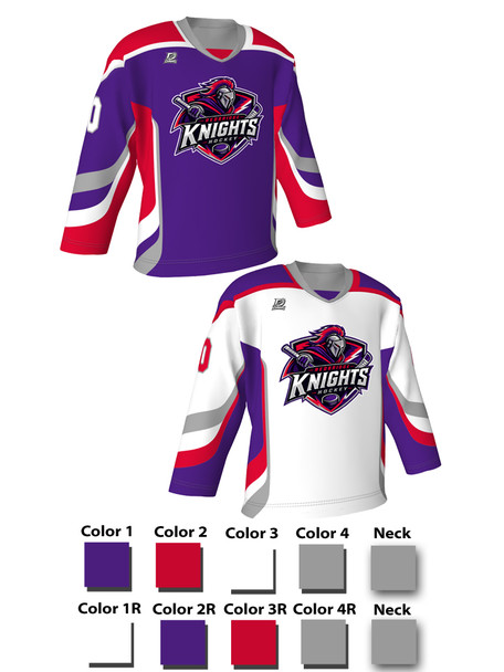 Dawg - Adult/Youth "Slapshot" Custom Sublimated Reversible V-Neck Yoked Hockey Jersey + Socks