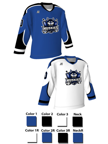 Dawg - Adult/Youth "Top Shelf" Custom Sublimated Reversible V-Neck Yoked Hockey Jersey + Socks