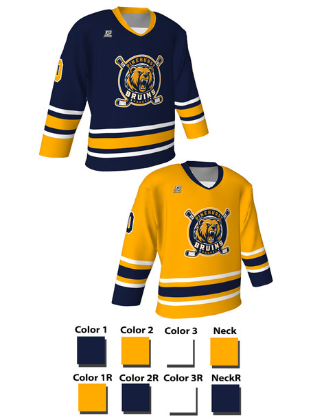 Dawg - Adult/Youth "Dawg Shift" Custom Sublimated Reversible V-Neck Yoked Hockey Jersey + Socks