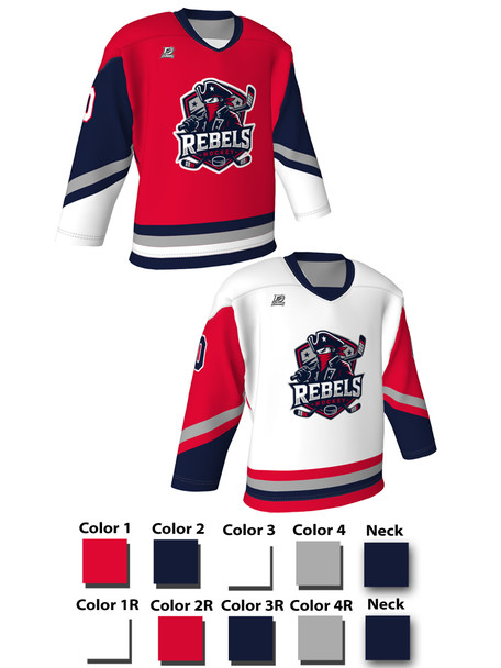 Dawg - Adult/Youth "Slash" Custom Sublimated Reversible V-Neck Yoked Hockey Jersey + Socks