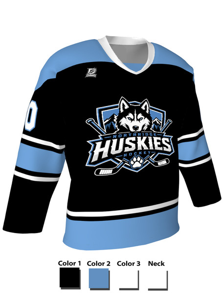 Dawg - Adult/Youth "One Timer" Custom Sublimated V-Neck Yoked Hockey Jersey + Socks