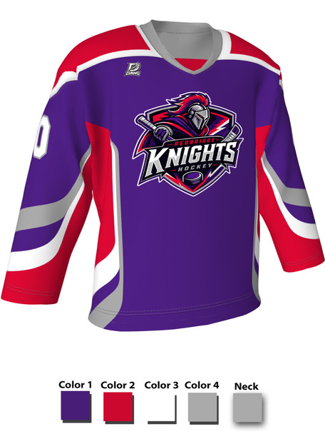 Dawg - Adult/Youth "Slapshot" Custom Sublimated V-Neck Yoked Hockey Jersey + Socks
