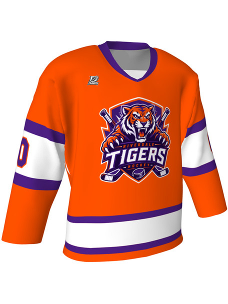 Dawg - Adult/Youth "Blue Line Dawg" Custom Sublimated V-Neck Yoked Hockey Jersey + Socks