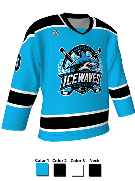 Dawg - Adult/Youth "No Leash" Custom Sublimated V-Neck Yoked Hockey Jersey + Socks