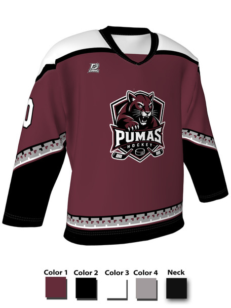Dawg - Adult/Youth "Arizona Dawg" Custom Sublimated V-Neck Yoked Hockey Jersey + Socks