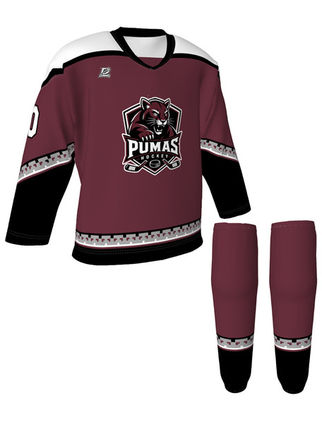 Dawg - Adult/Youth "Arizona Dawg" Custom Sublimated V-Neck Yoked Hockey Jersey + Socks