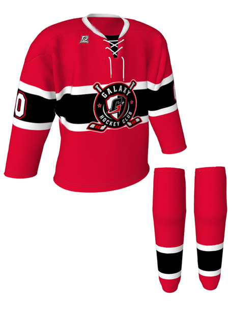 Dawg - Adult/Youth "Center Ice" Custom Sublimated Laced Yoked Hockey Jersey + Socks