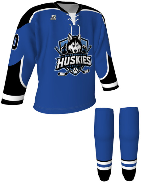 Dawg - Adult/Youth "Top Shelf" Custom Sublimated Laced Yoked Hockey Jersey + Socks