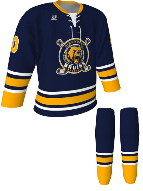Dawg - Adult/Youth "Dawg Shift" Custom Sublimated Laced Yoked Hockey Jersey + Socks