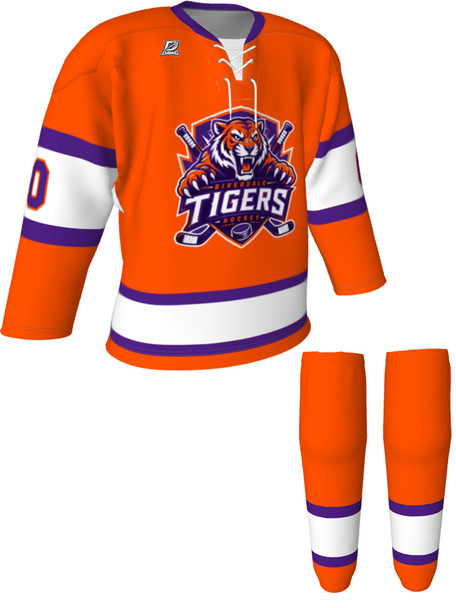 Dawg - Adult/Youth "Blue Line Dawg" Custom Sublimated Laced Yoked Hockey Jersey + Socks
