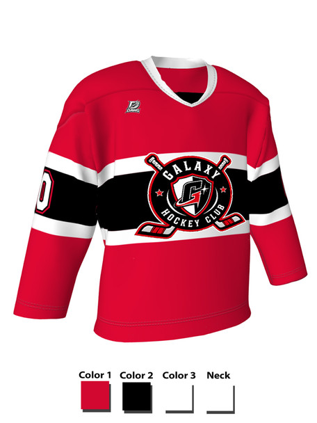 Dawg - Adult/Youth "Center Ice" Custom Sublimated V-Neck Non-Yoked Hockey Jersey
