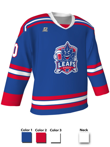 Dawg - Adult/Youth "New York Dawg" Custom Sublimated V-Neck Non-Yoked Hockey Jersey