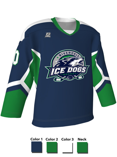 Dawg - Adult/Youth "Power Play" Custom Sublimated V-Neck Non-Yoked Hockey Jersey + Socks