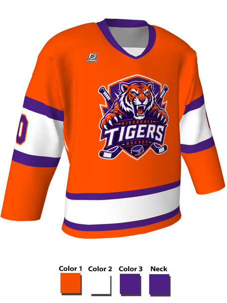 Dawg - Adult/Youth "Blue Line Dawg" Custom Sublimated V-Neck Non-Yoked Hockey Jersey + Socks