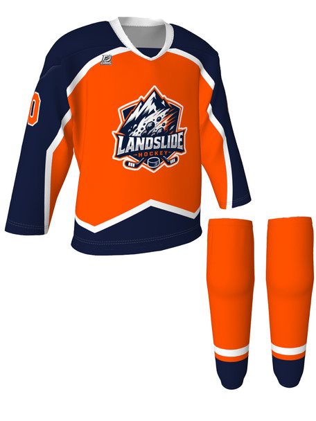 Dawg - Adult/Youth "Colorado Dawg" Custom Sublimated V-Neck Non-Yoked Hockey Jersey + Socks