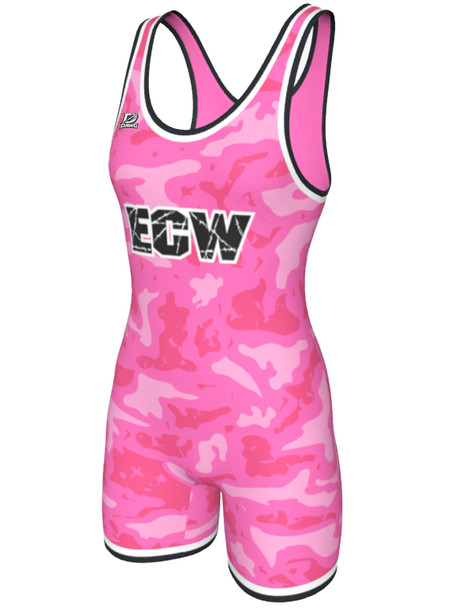 "Think Pink" Womens Custom Sublimated Wrestling Singlet by DAWG