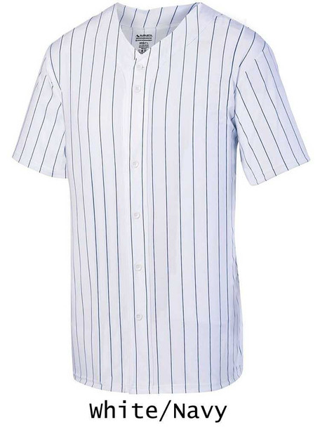 Adult "Pinstripe Prophecy" Button Front Baseball Jersey Adult Button Fronts All Sports Uniforms