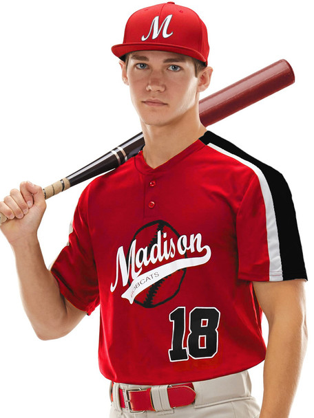 "Smooth Performance Brushback" Two-Button Baseball Jersey