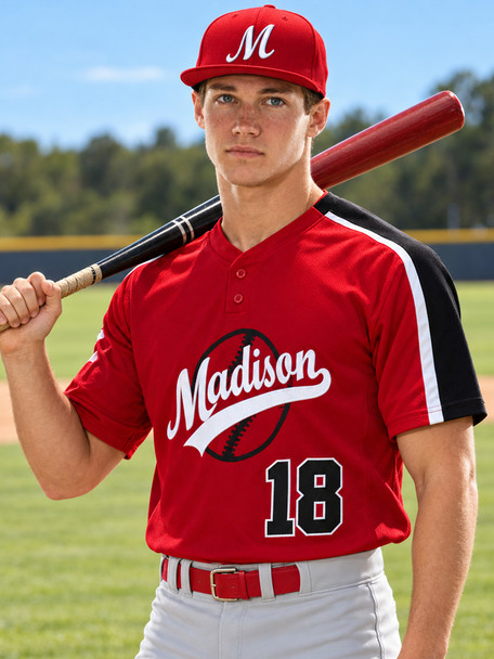 "Smooth Performance Brushback" Two-Button Baseball Jersey