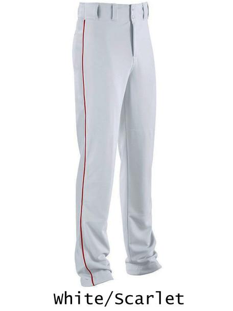 12 oz Relaxed Fit "Slider" Open Bottom Baseball Pants with Piping